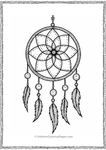 Whimsical Dreamcatcher With Stars And Moons Free PDF Printable