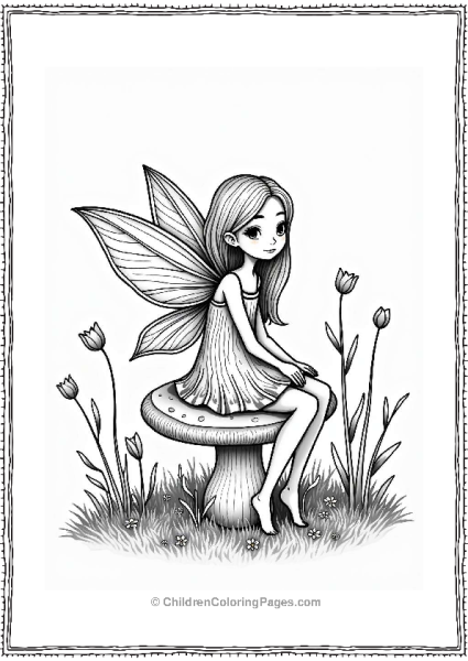 Whimsical Fairy On A Mushroom Free PDF Printable