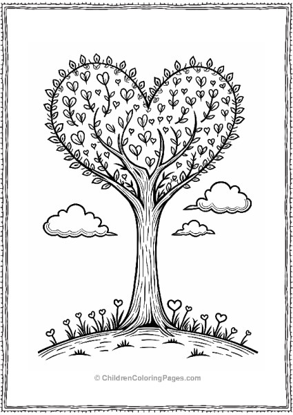 Whimsical Heart Tree Design Free PDF Printable