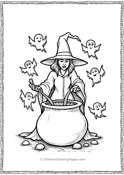 Wicked Witch And Floating Spirits Free PDF Printable