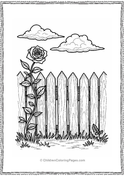 Wild Rose Vine On Rustic Fence Free PDF Printable