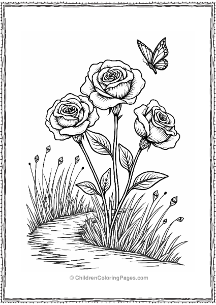 Wild Roses Along A Winding Path Free PDF Printable