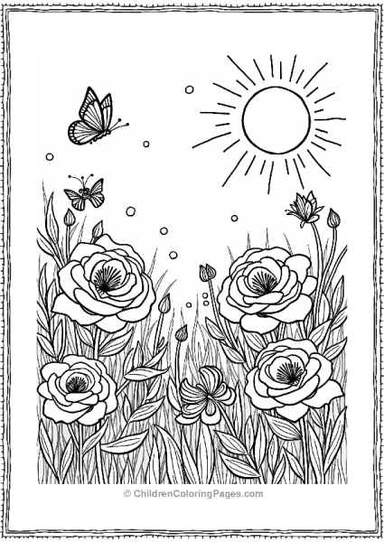 Wild Roses In A Sunny Meadow Free PDF Printable