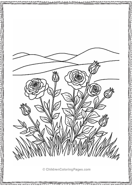 Wild Roses On A Hillside Free PDF Printable