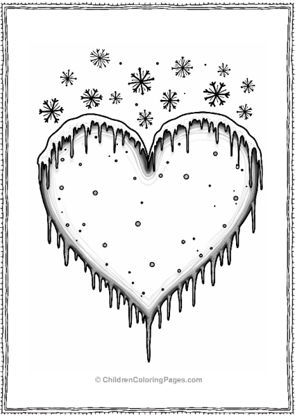 Winter Heart With Snowflakes Free PDF Printable