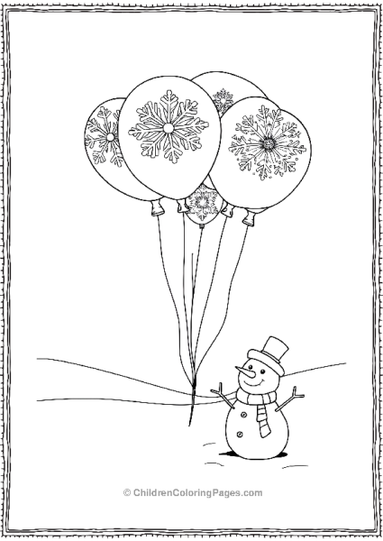 Winter Snowflake Balloon Free PDF Printable