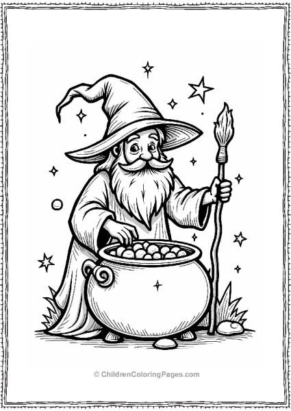 Wise Wizard At A Cauldron Free PDF Printable