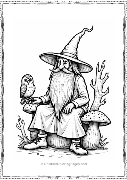 Wise Wizard On A Mushroom Free PDF Printable