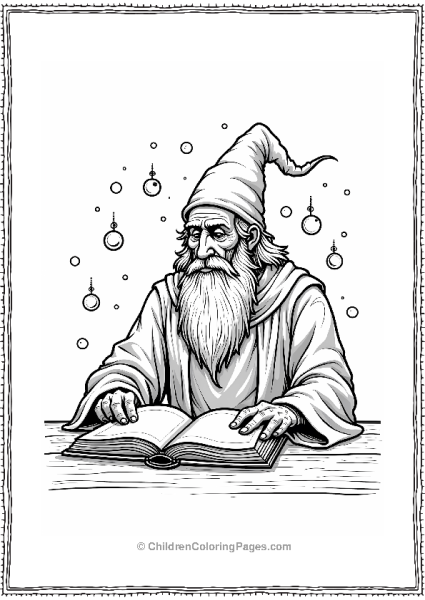 Wise Wizard Reading A Tome Free PDF Printable