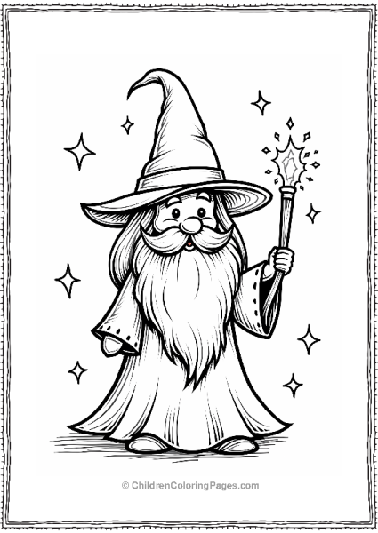 Wise Wizard With A Glowing Wand Free PDF Printable