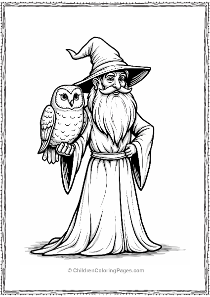 Wise Wizard With Owl Free PDF Printable