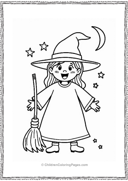 Witch S Robe With Hat And Broomstick Free PDF Printable