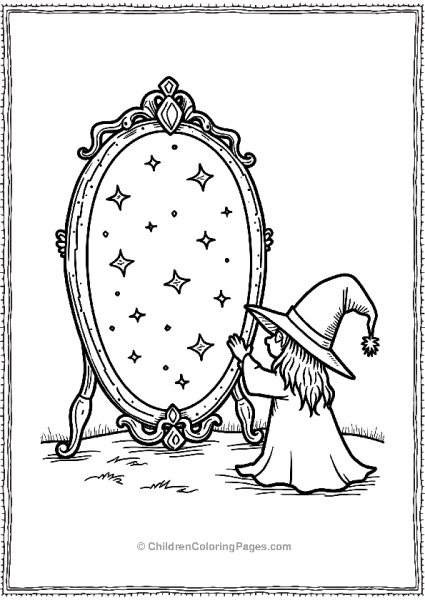 Wizard And Enchanted Mirror Reflection Free PDF Printable