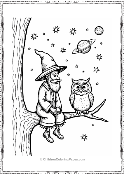 Wizard And Owl Under The Stars Free PDF Printable