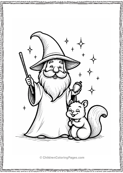 Wizard And Squirrel Casting Spells Free PDF Printable