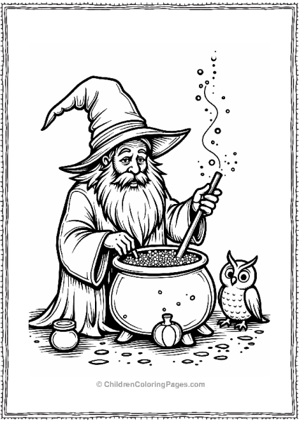 Wizard Brewing A Colorful Potion Free PDF Printable