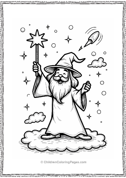 Wizard Casting A Star Spell Free PDF Printable