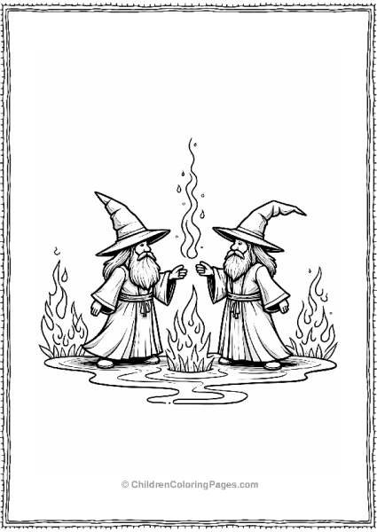 Wizard Fire And Water Duel Free PDF Printable