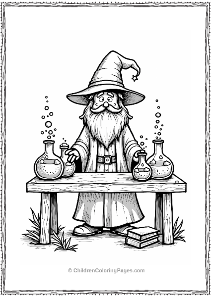 Wizard In A Magical Potion Lab Free PDF Printable