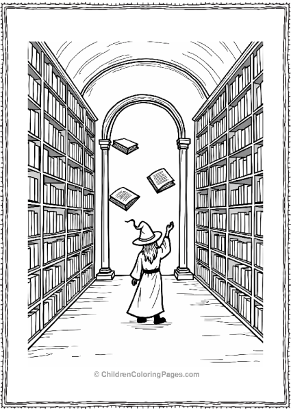 Wizard In A Mystical Library Free PDF Printable