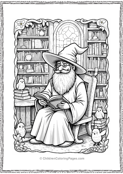 Wizard In An Enchanting Library Free PDF Printable