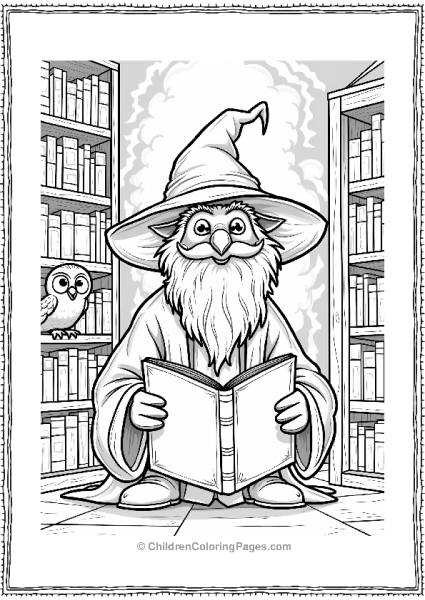 Wizard In The Enchanted Library Free PDF Printable