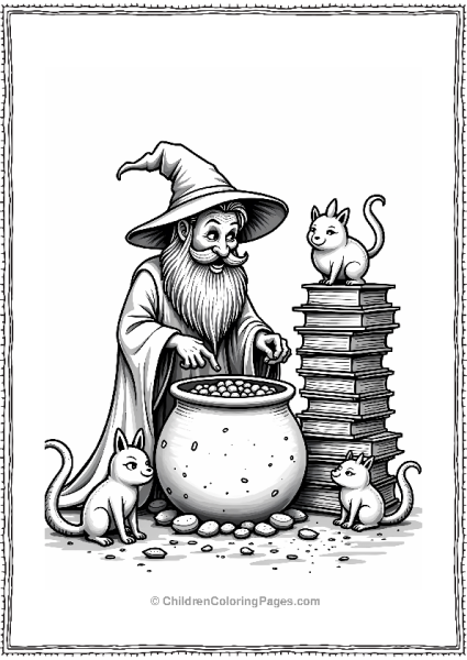 Wizard Mixing Magical Ingredients Free PDF Printable