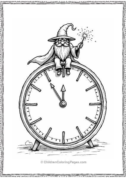 Wizard On A Giant Clock Free PDF Printable