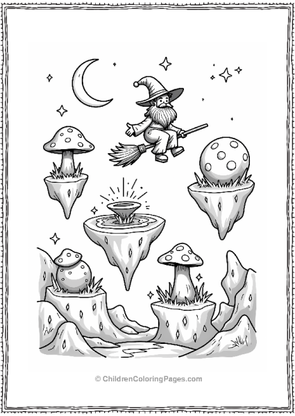 Wizard Over Floating Islands Free PDF Printable