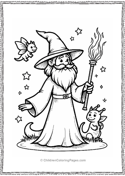 Wizard Summoning A Dragon And Fairy Free PDF Printable