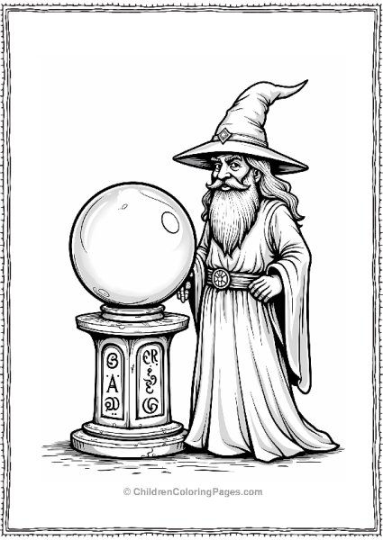 Wizard With Crystal Ball Free PDF Printable