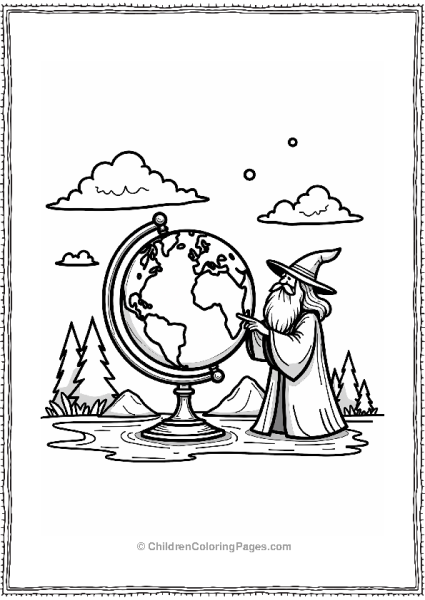 Wizard With Mystical Globe Free PDF Printable