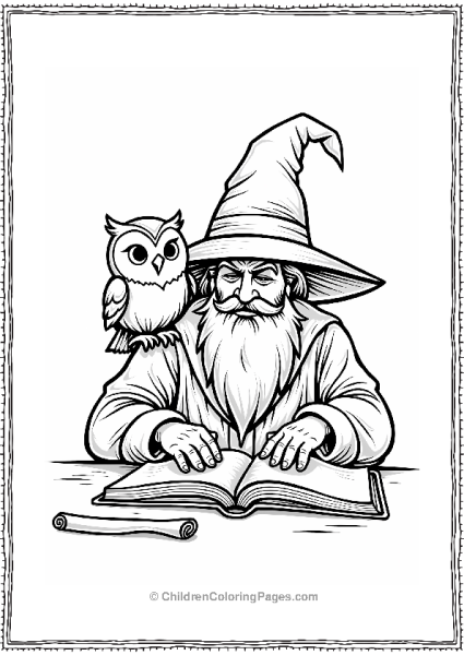 Wizard With Owl Familiar Free PDF Printable