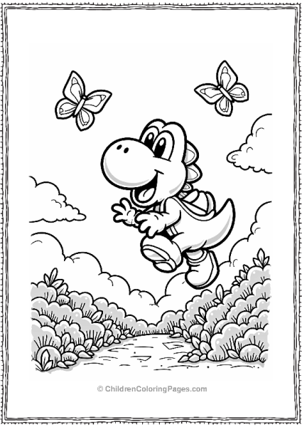 Yoshi Jumping Over Berries Free PDF Printable