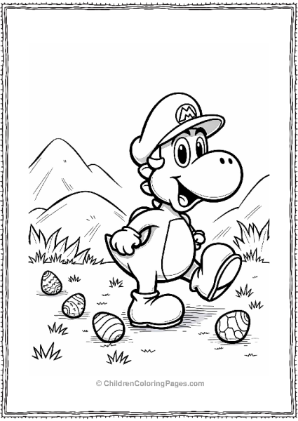 Yoshi S Egg Adventure In A Grassy Area Free PDF Printable