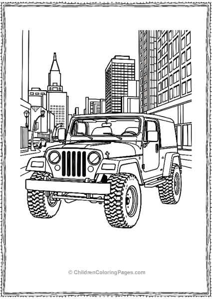 1980S Jeep In A City Scape Free PDF Printable