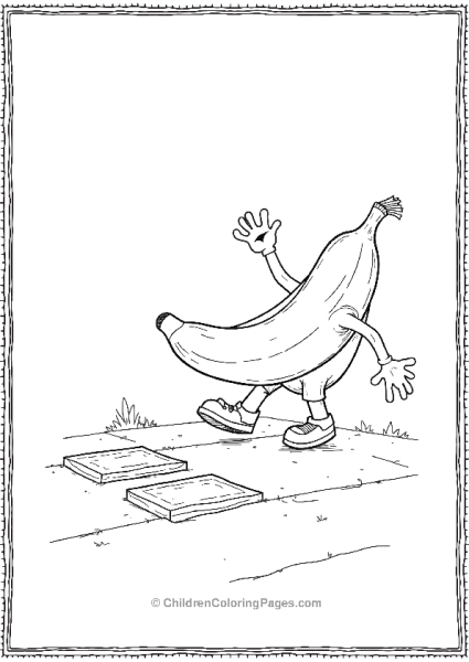 A Banana Playing Hopscotch Free PDF Printable