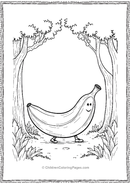 A Banana Walking Through An Enchanted Forest Free PDF Printable