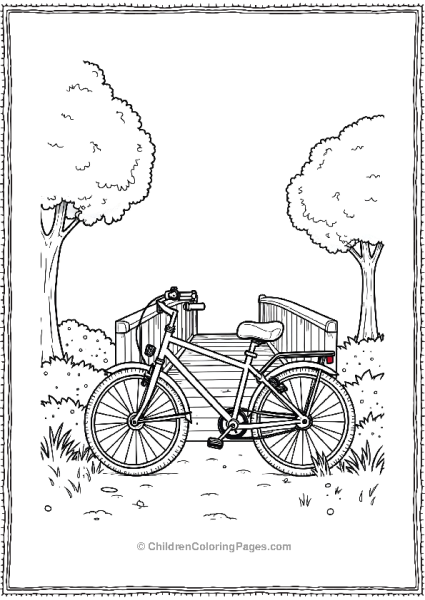 A Bicycle Resting Near A Small Wooden Bridge Free PDF Printable