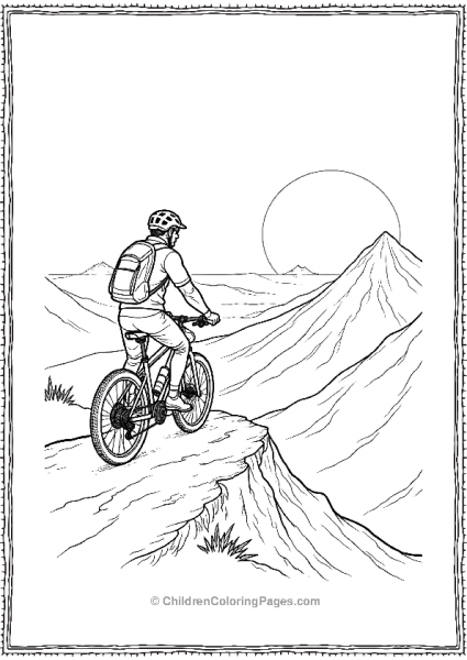 A Biker Pausing On A Mountain Peak Free PDF Printable