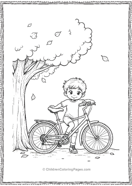 A Child Posing Proudly Beside Their Bicycle Free PDF Printable