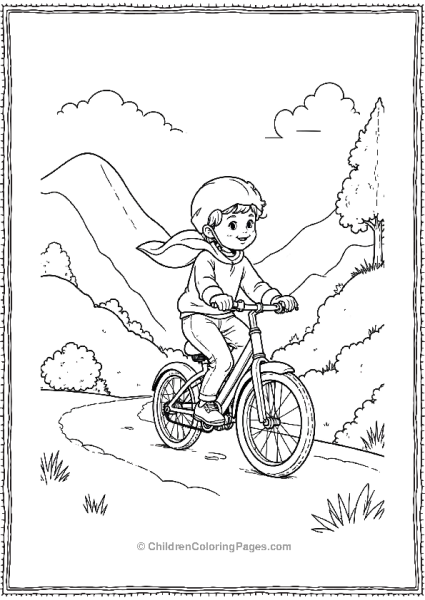 A Child Riding A Bicycle On A Pathway Surrounded By Trees Scaled Free PDF Printable