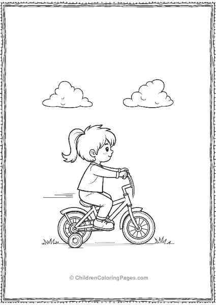 A Child Riding A Bicycle With Training Wheels Free PDF Printable