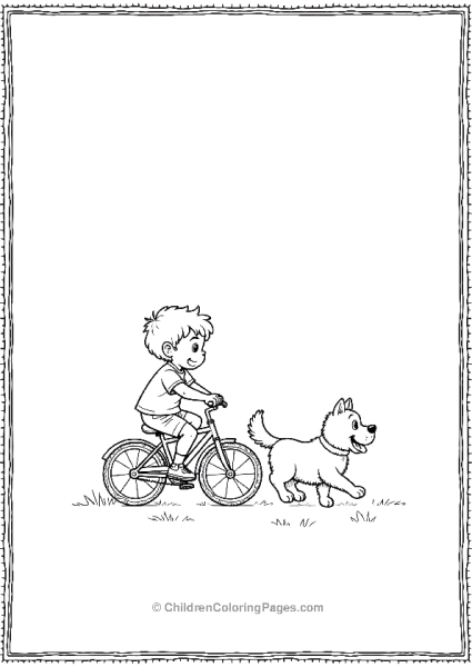 A Child Riding Their Bicycle With Their Dog Scaled Free PDF Printable