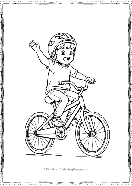 A Child Wearing A Helmet Excitedly Balancing Free PDF Printable