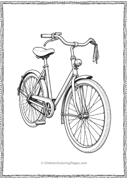 A Classic Bicycle With A Bell And Streamers Free PDF Printable