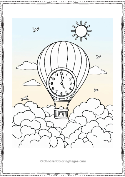 A Clock In A Hot Air Balloon Free PDF Printable