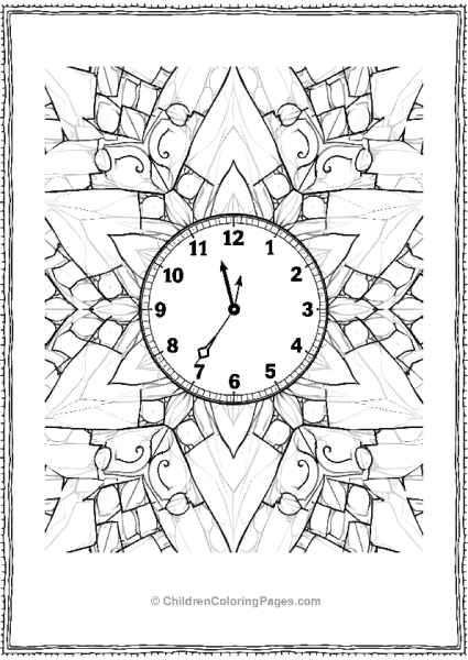 A Clock In A Kaleidoscope Pattern Free PDF Printable