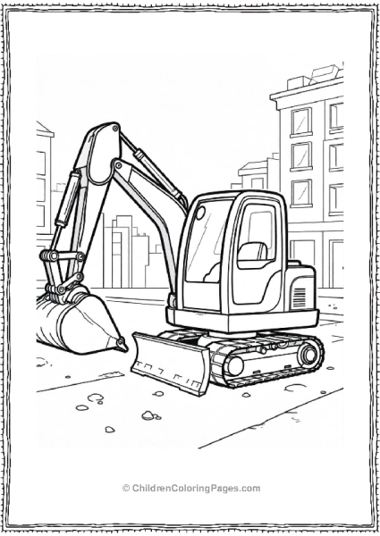 A Compact Excavator Working In A Urban Enviornment Free PDF Printable