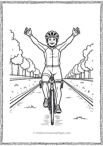 A Cyclist Celebrating Victory Free PDF Printable